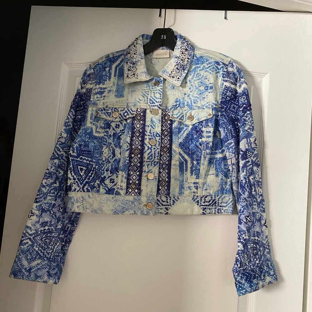 Denim jacket by Chicos’s size 0